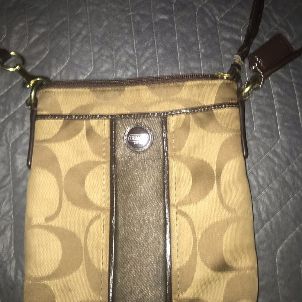 Coach Tan and Brown Crossbody Bag